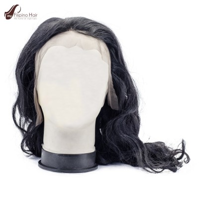 Natural Wavy Glueless Front Lace Filipino Virgin Hair Wig